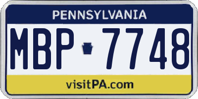 PA license plate MBP7748
