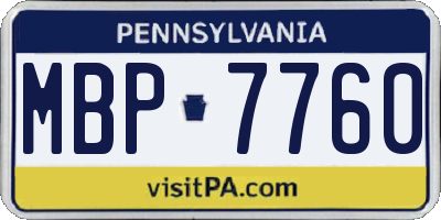 PA license plate MBP7760