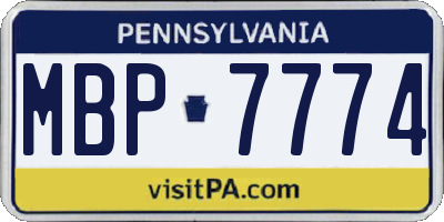 PA license plate MBP7774
