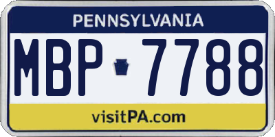 PA license plate MBP7788