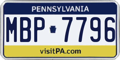 PA license plate MBP7796