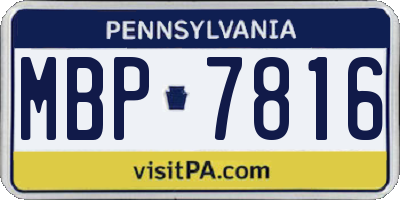 PA license plate MBP7816