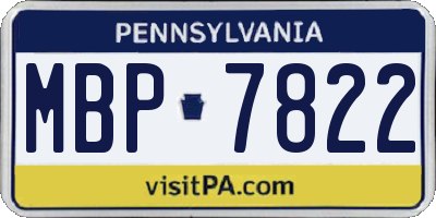 PA license plate MBP7822