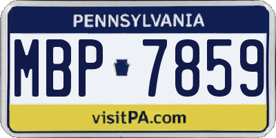 PA license plate MBP7859