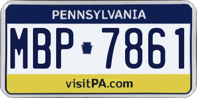PA license plate MBP7861