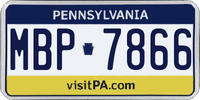 PA license plate MBP7866