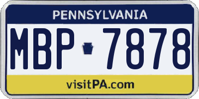 PA license plate MBP7878