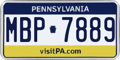 PA license plate MBP7889