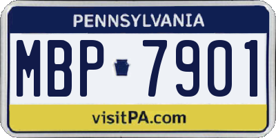 PA license plate MBP7901