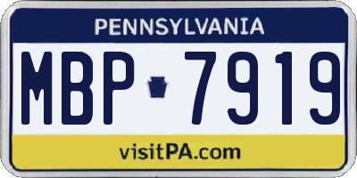 PA license plate MBP7919