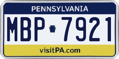 PA license plate MBP7921