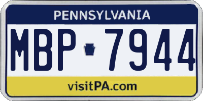 PA license plate MBP7944