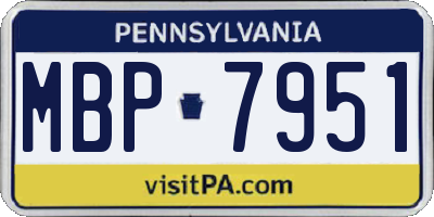 PA license plate MBP7951