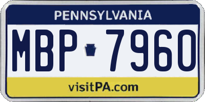 PA license plate MBP7960