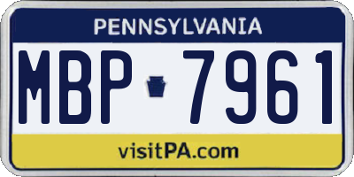 PA license plate MBP7961