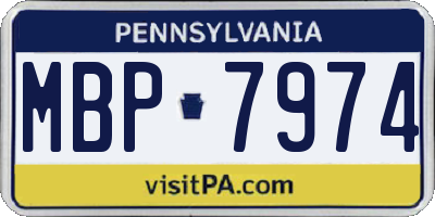 PA license plate MBP7974
