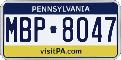 PA license plate MBP8047