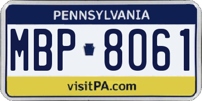 PA license plate MBP8061