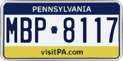 PA license plate MBP8117