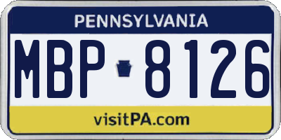 PA license plate MBP8126