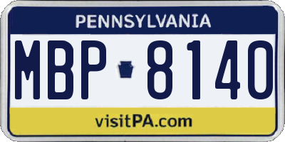 PA license plate MBP8140