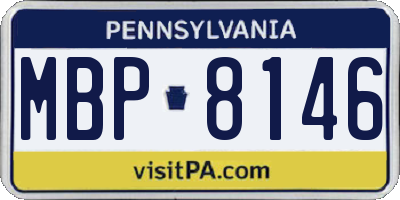 PA license plate MBP8146