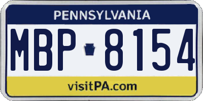 PA license plate MBP8154