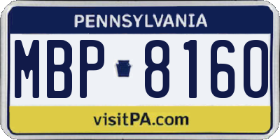 PA license plate MBP8160