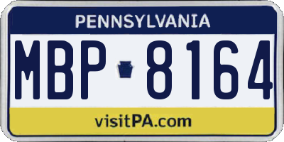 PA license plate MBP8164