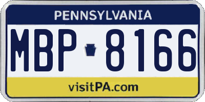 PA license plate MBP8166
