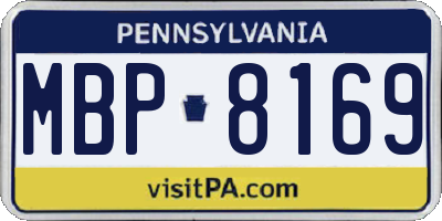 PA license plate MBP8169