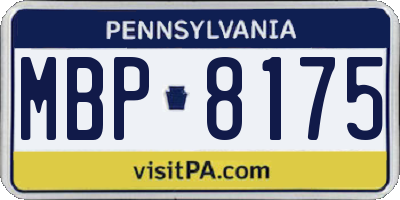 PA license plate MBP8175