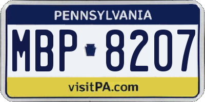 PA license plate MBP8207