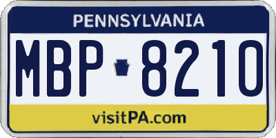 PA license plate MBP8210
