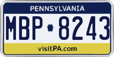 PA license plate MBP8243