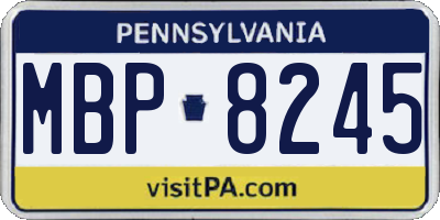 PA license plate MBP8245