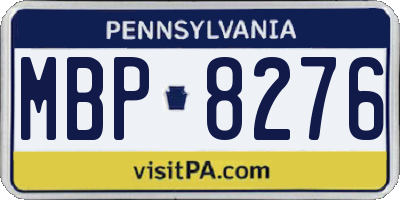 PA license plate MBP8276