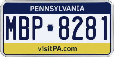 PA license plate MBP8281