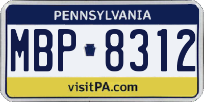 PA license plate MBP8312