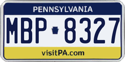 PA license plate MBP8327