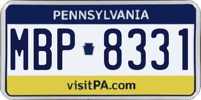 PA license plate MBP8331