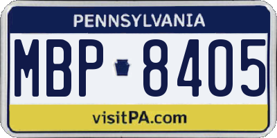 PA license plate MBP8405
