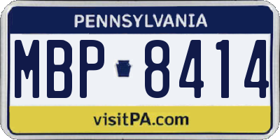 PA license plate MBP8414