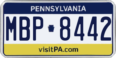PA license plate MBP8442