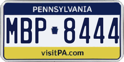 PA license plate MBP8444