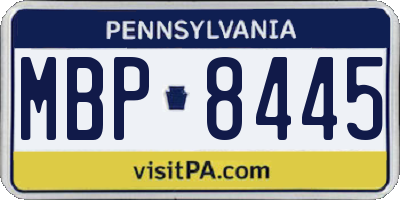 PA license plate MBP8445