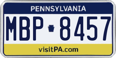 PA license plate MBP8457