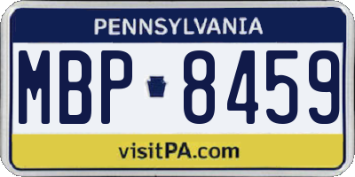 PA license plate MBP8459