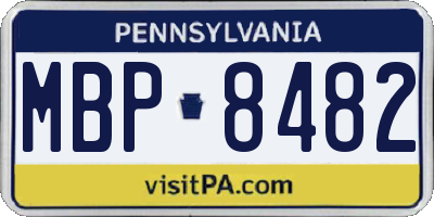 PA license plate MBP8482