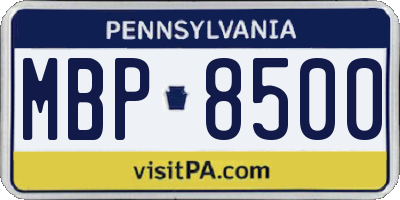PA license plate MBP8500